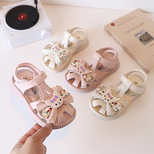 公主鞋 2025夏季 儿童防滑沙滩鞋 卡通女童软底防踢包头凉鞋 子 新款