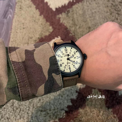 现货 新款TIMEX T49963 Expedition Scout 40mm棕色真皮夜光
