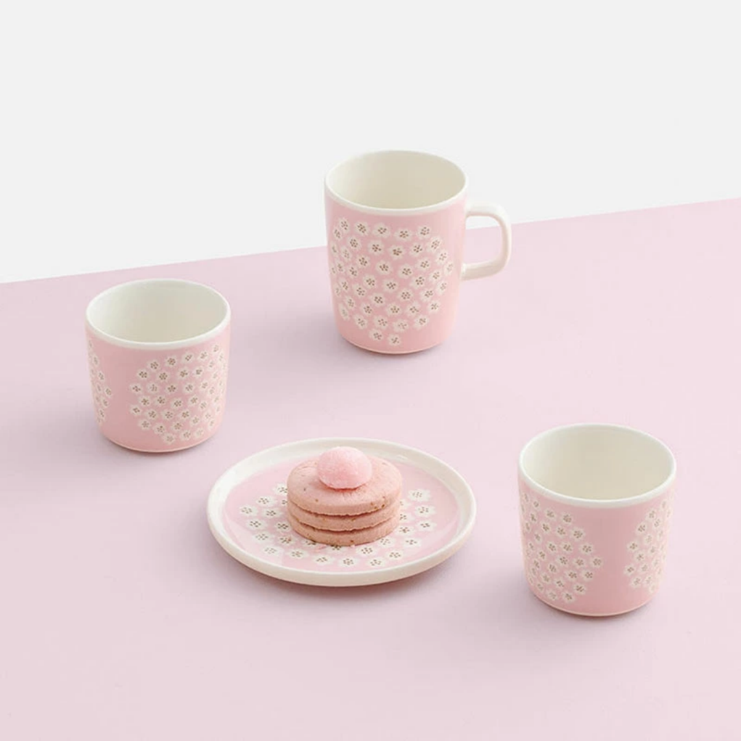 Marimekko Puketti 日本限定2026年春粉色樱花团手握杯马克杯