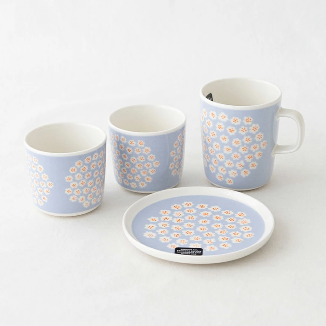 Marimekko Puketti 日本限定2025年春浅蓝樱花团手握杯马克杯