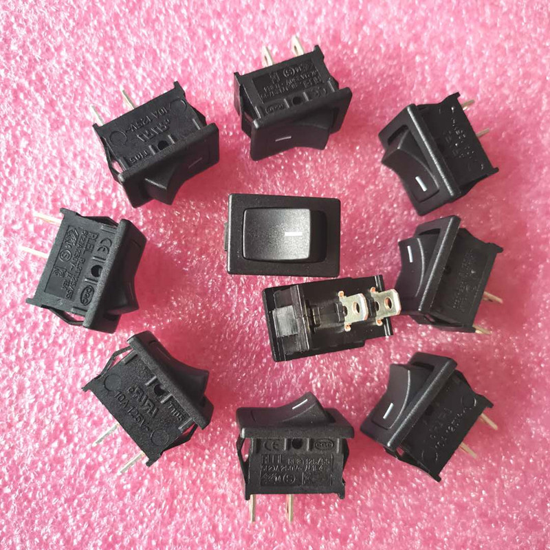 台湾RLEIL船型开关2脚2档 RL3 6A250V翘板电源开关15*21MM 铜脚
