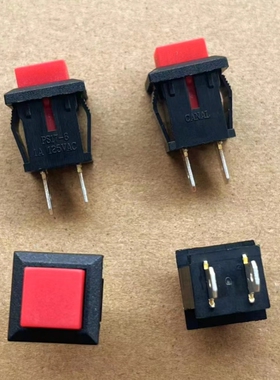台湾CANAL嘉尼方形复位无锁按钮开关 PS17-6小型电源点动按键开关
