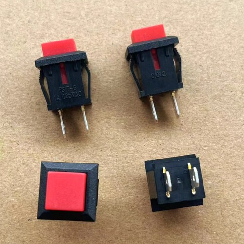 台湾CANAL嘉尼方形复位无锁按钮开关 PS17-6小型电源点动按键开关