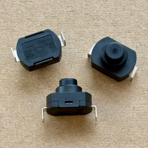 台灯自锁按钮控制开关2脚 DPS04 弯脚 10A250V手电筒电源按键开关