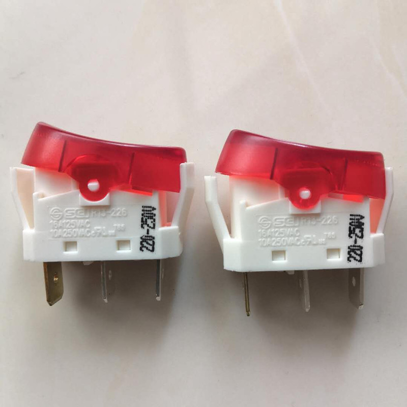 台湾SCI新进船型开关3脚2档 带灯 10A250V翘板开关
