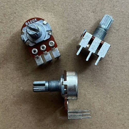 148型单联弯脚电位器B500K 立式3脚 功放音量电位器B504 柄长15MM