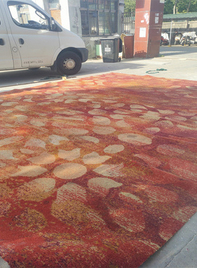 红色紫色橙色二手地毯酒店撤回加厚特厚鱼塘护坡宾馆过道隔音阻燃