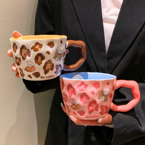 【猫和老鼠马克杯情侣陶瓷水杯】