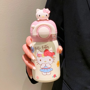 三丽鸥hellokitty口袋保温杯女生小巧外出便携吸管水杯子2025新款