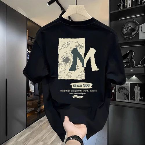 海外订单尾货~专柜撤回外贸美式港潮重磅纯棉短袖t恤男女夏季体恤