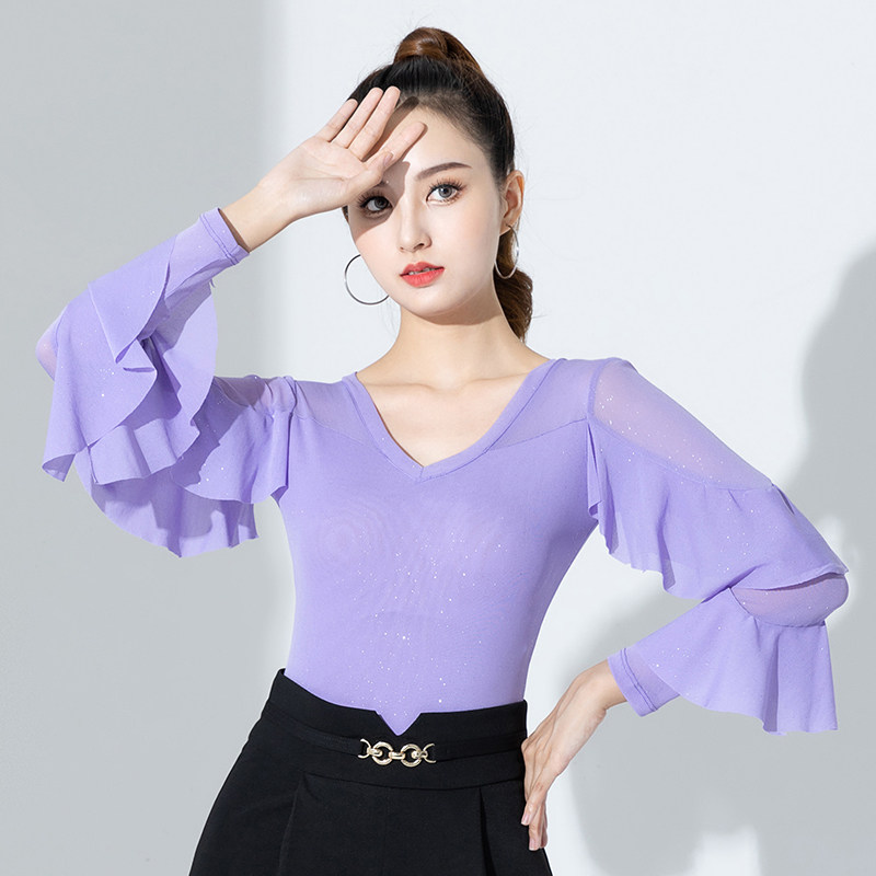 拉丁舞服装新款上衣摩登舞练
