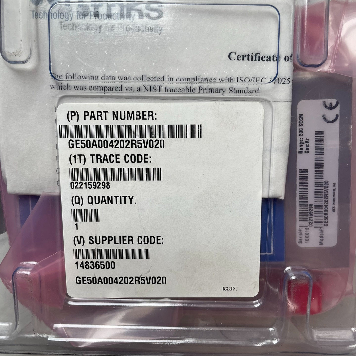 全新正品MKS流量计，Ar 200SCCM