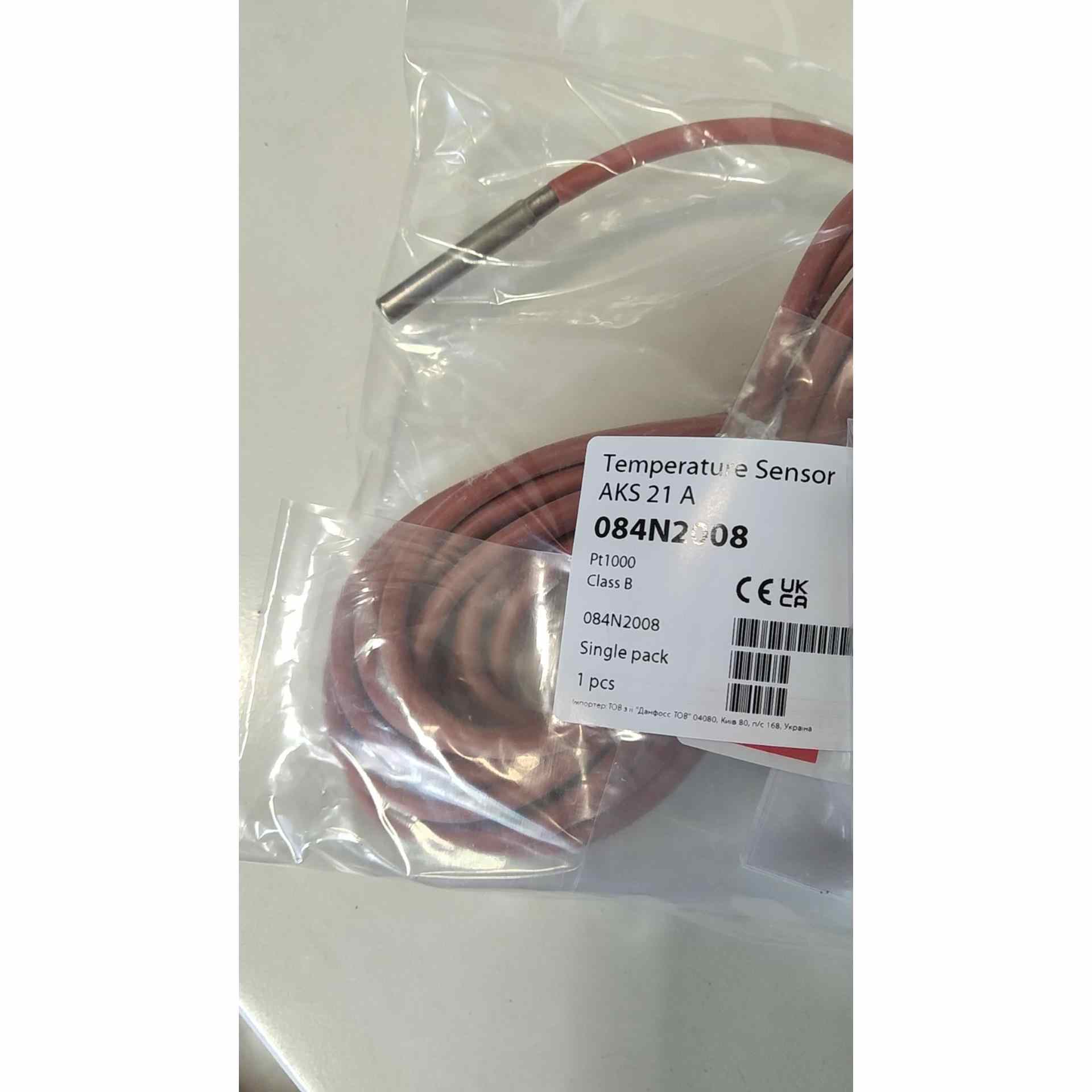 AKS21A 084N2008，丹佛斯温度传感器，线长5m