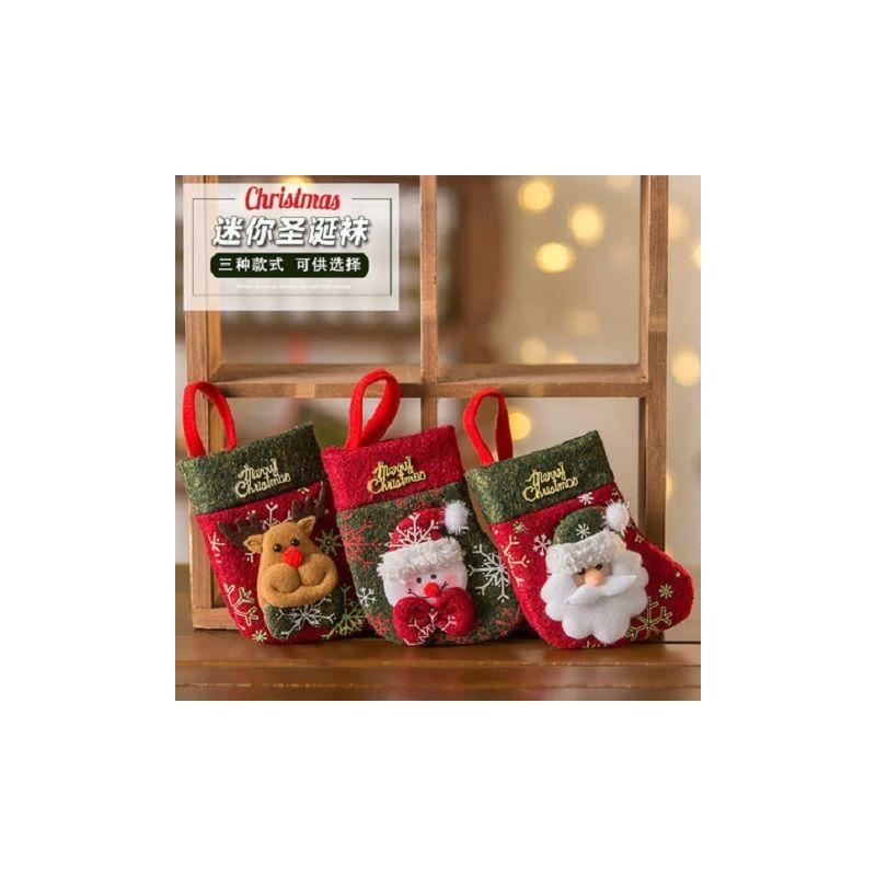 厂家直销圣诞装饰用品小号礼物袜糖果袜圣诞树挂件