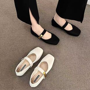 法式芭蕾舞鞋女款平底配裙子玛丽珍鞋2025春秋新款软底单鞋小皮鞋