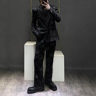 休闲西服套装 重工烫钻小西装 设计感气质小众时尚 新款 男 外套男秋季