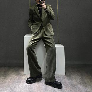 商务休闲男士 高端灯芯绒西装 痞帅高级感正装 2025年新款 西服 男套装