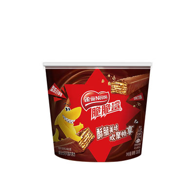 雀巢（Nestle）脆脆鲨 休闲零食 威化饼干 巧克力口味分享碗装330