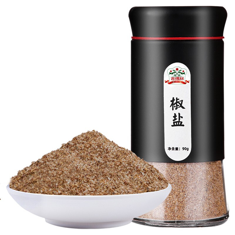 吉得利 椒盐粉90g 皮皮虾炸虾调味料佐料烧烤蘸料 玻璃瓶装图片