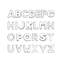 8 мм хромированные глянцевые буквы A-Z