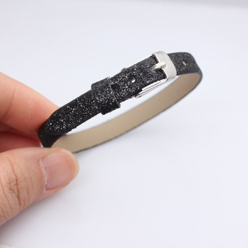 thumbnail for Colored glitter strap PU leather imitation leather wrist strap DIY alloy drip oil jewelry accessories can be customized buckle hand strap