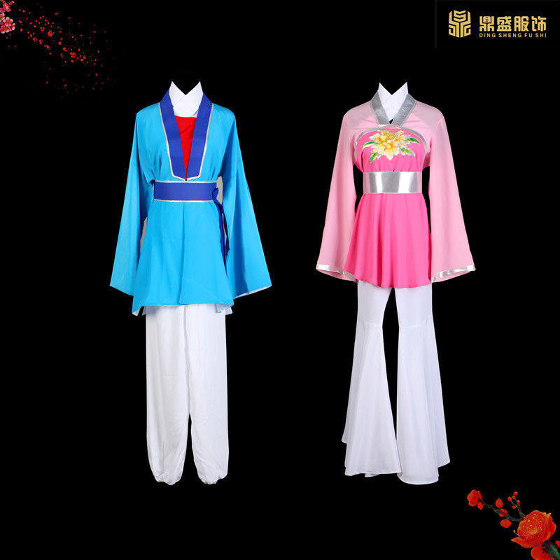 鼎盛演艺服饰黄梅j戏《对花》丫环扮相服装书童演出服戏曲表演服