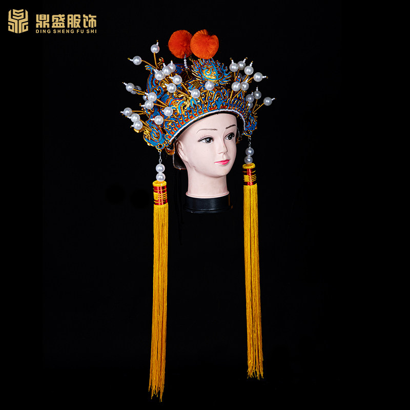 戏曲硬王帽戏剧王帽m皇帝帽子头盔打金枝皇帝王帽神像菩萨潘王盔