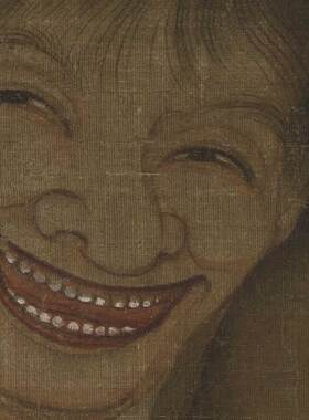 品元 颜辉 寒山拾得图绢本古代高僧禅意o人物装饰画高清微喷复制