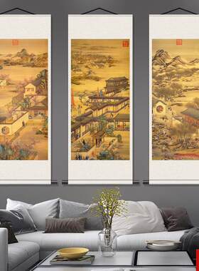 隆国画名家E字画十二月令装饰国画名家清朝挂画丝绸画礼品套装画