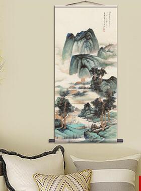 大千山水全画面名家字画酒店大堂l壁画包厢挂画丝绸画卷轴字画