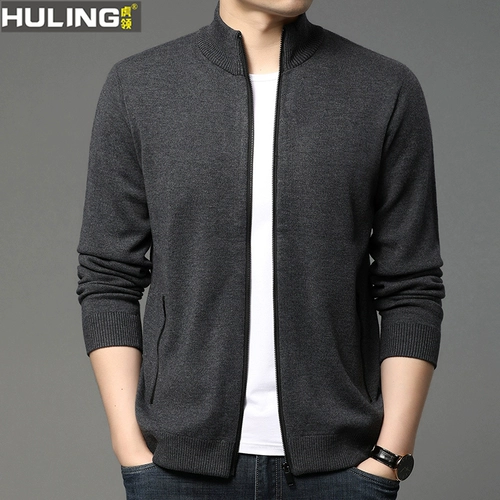 Осенний лонгслив, кардиган, мужской шерстяной трендовый трикотажный свитер, в корейском стиле