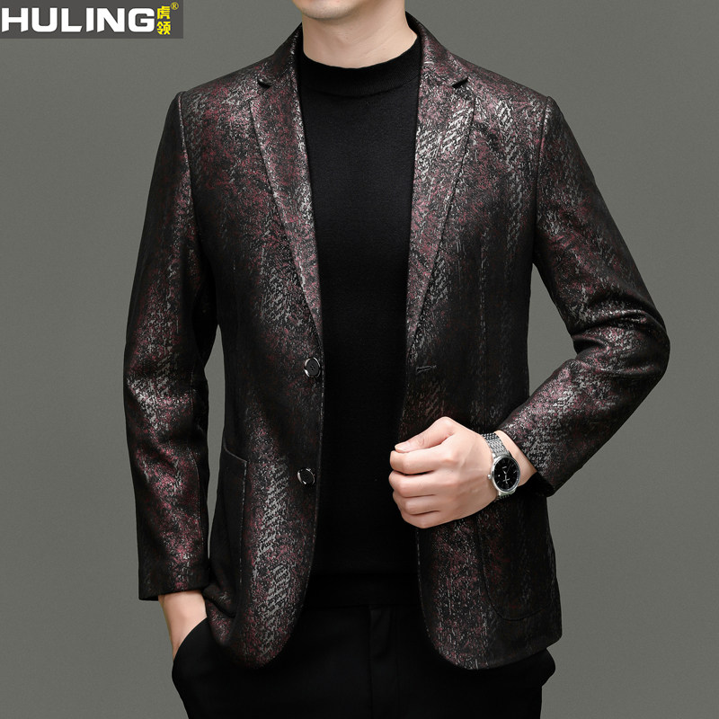 夹克时尚单皮西服外套潮流