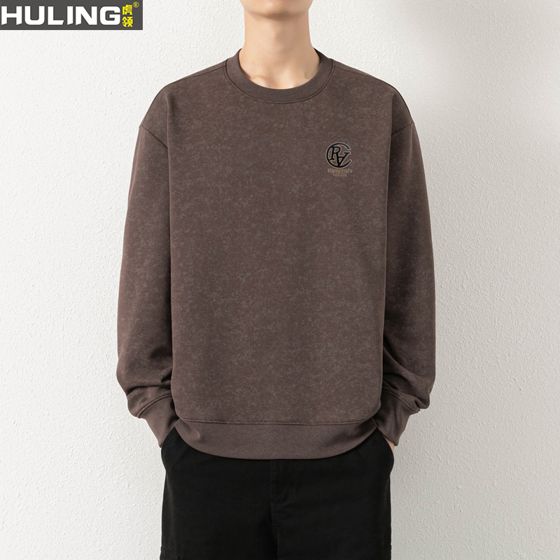 男士卫衣潮流圆领纯色长袖t恤