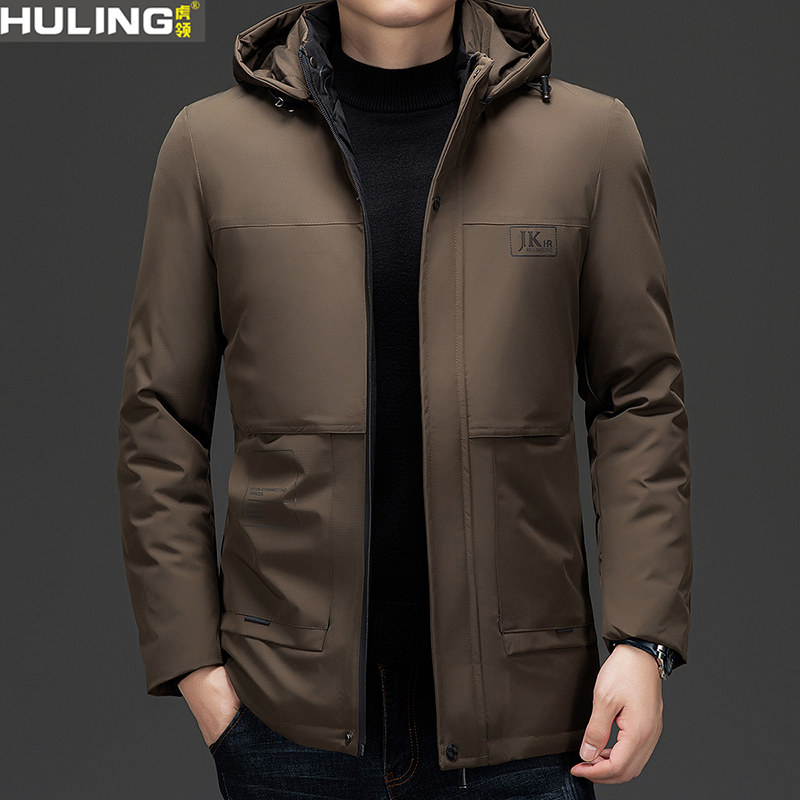 男士可拆卸连帽棉衣冬季新款时尚休闲加厚保暖中年爸爸装棉服外套
