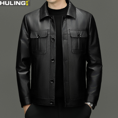 秋冬男士真皮皮衣白鸭绒皮羽绒服可脱卸内胆头层牛皮夹克男装外套