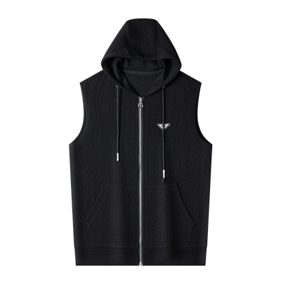 拉链马甲开衫带连帽背心无袖卫衣