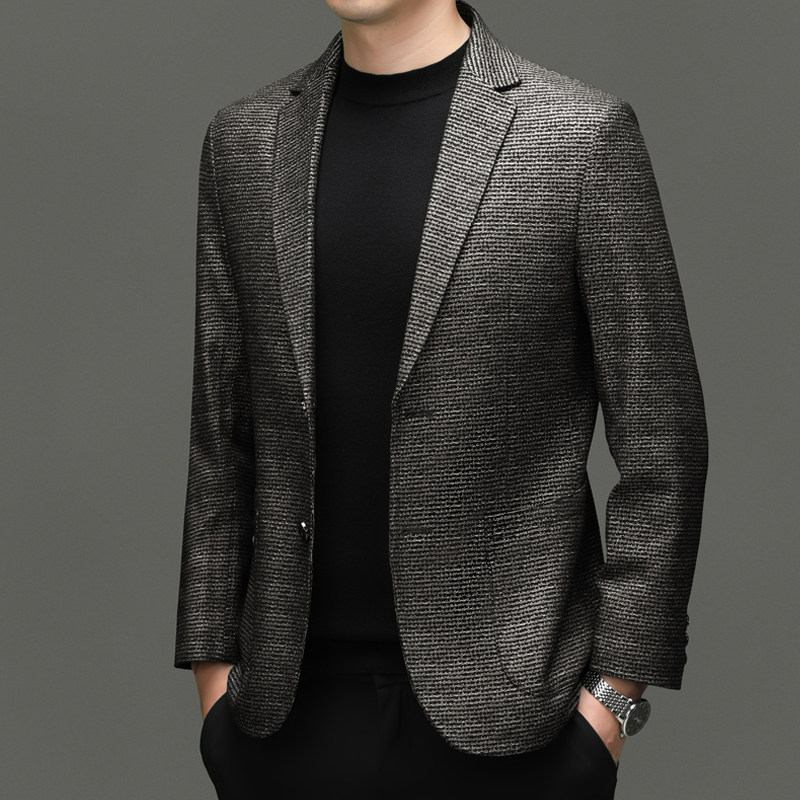 休闲真皮百搭羊皮单件西服男