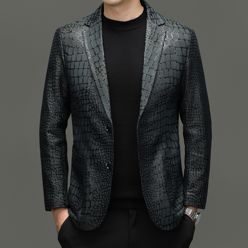 春秋款西服时尚羊皮西服男士皮衣