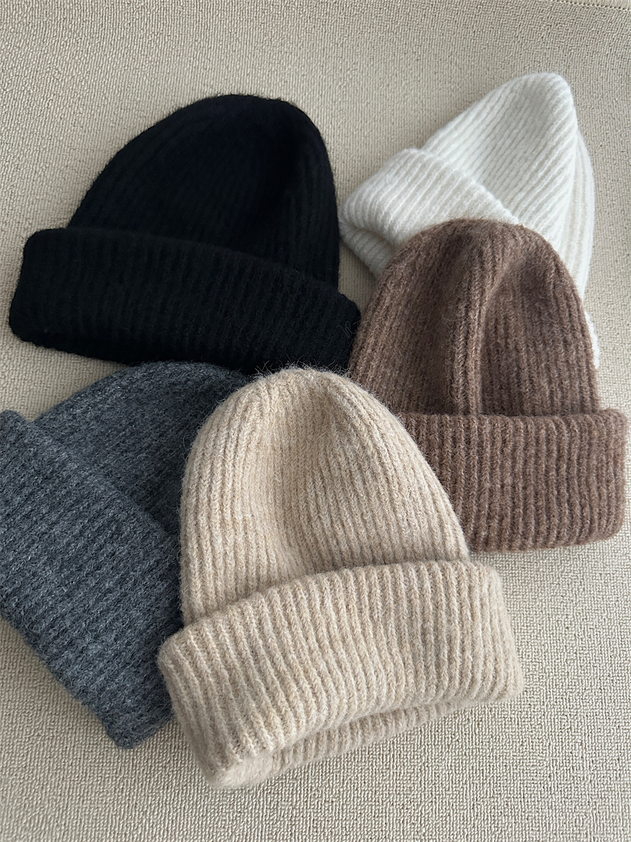 简约羊毛针织帽女秋冬保暖毛线帽