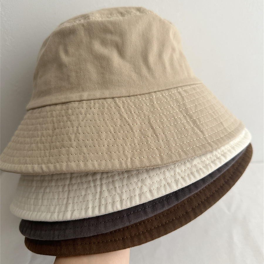 基础款简约渔夫帽女百搭纯棉遮阳帽休闲盆帽男女通用情侣帽子防晒