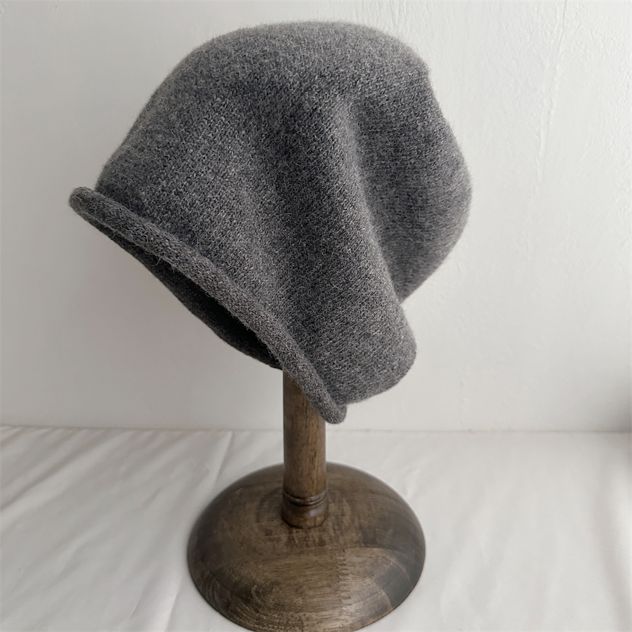 秋冬软糯羊毛针织帽女保暖堆堆帽