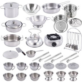 儿童过家家仿真迷你厨房玩具套装 宝宝做饭厨具锅具幼儿园游戏道具