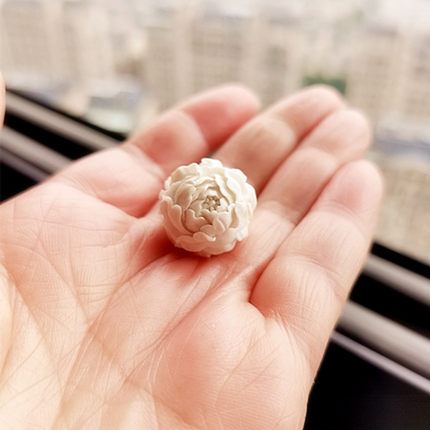 苏工纯手工精雕鹿角鹿角盘牡丹花花珠手串吊坠配饰富贵爱情之花