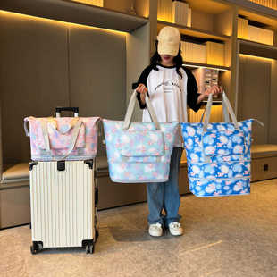 大容量旅行包女新款 学生寄宿包衣服收纳行李包套拉杆附加包待产包