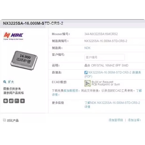 无源晶体谐振器16MHZ3225