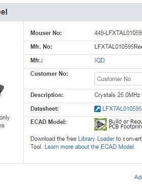HC-49SMD 49SMD 25MHZ LFXTAL010595Reel IQD 无源贴片晶振 2脚