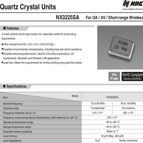 无源晶振NX3225SA32MHZ