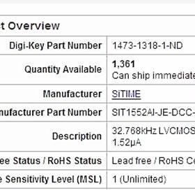 高精度 小尺寸 1508  4脚 32.768KHZ TCXO 32.768K 有源晶振贴片