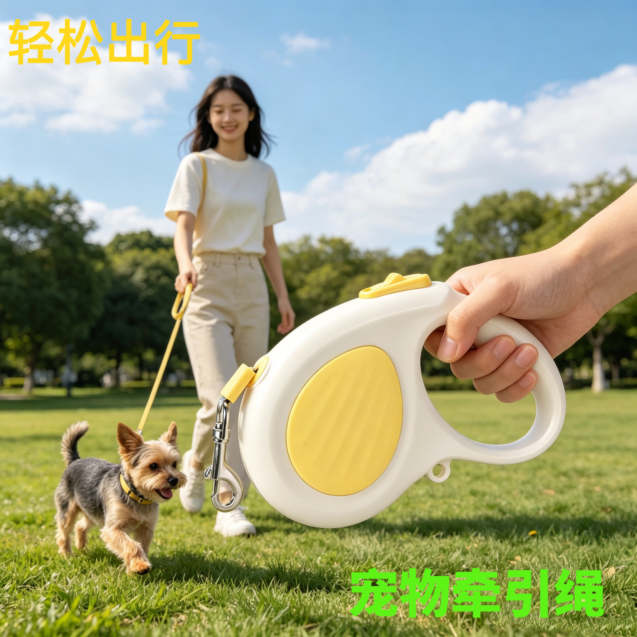 跨境新款狗牵引器自动伸缩狗链子