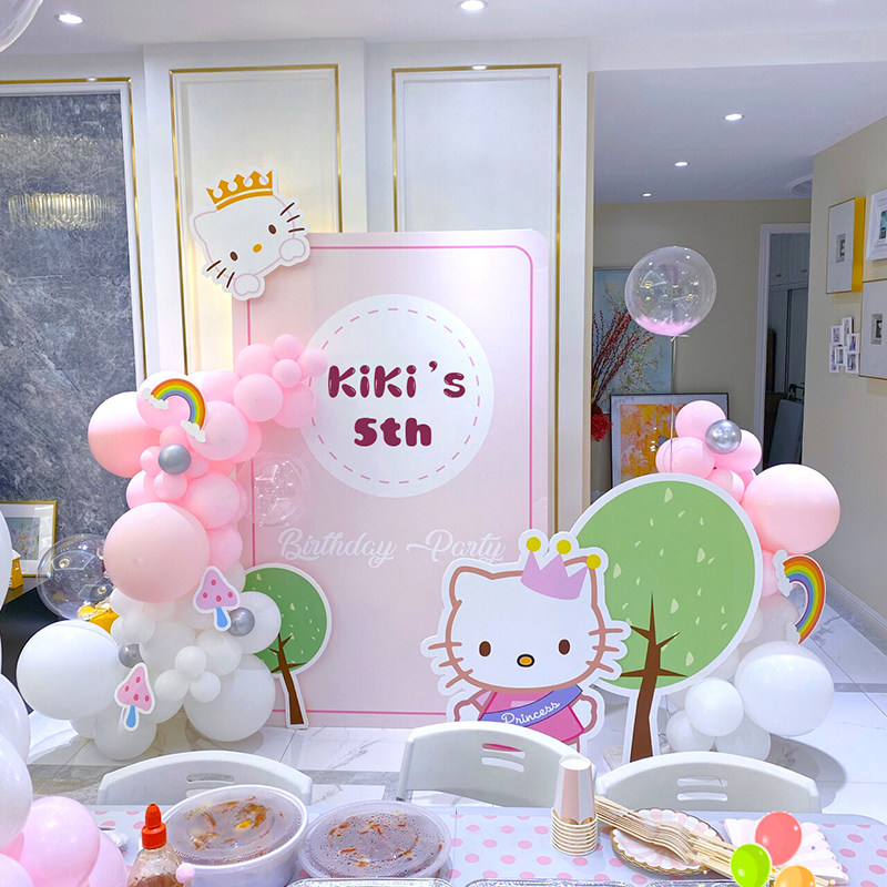 女孩生日布置装饰粉色系可爱卡通kt猫主题场景气球背景墙kt板拱门,节庆用品/礼品,节日装扮用品,淘宝优惠券,粉丝福利购,淘宝优惠卷